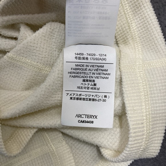 Arcteryx Delta LT Jacket Women Medium Cream Full Zip Polartec Waffle Knit Fleece - Picture 6 of 12